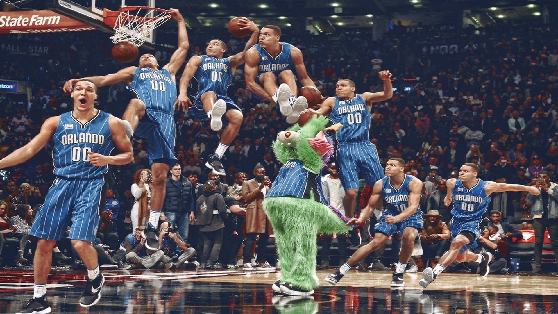 全黑队利用反击与速度优势，横扫对手防线，全黑队战舞